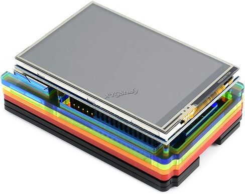 حافظة حماية خفيفة الوزن من الأكريليك بألوان قوس قزح لجهاز Raspberry Pi 4 Model B مع مروحة تبريد @XYGStudy (PI4-CASE-A) in Kuwait