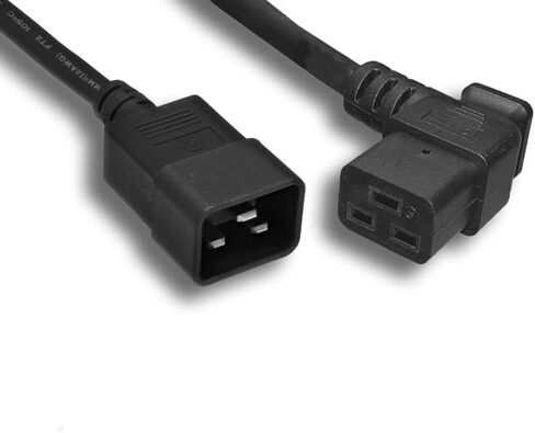 Kentek 3 أقدام قدم 12 AWG كابل الطاقة الحبل الزاوية اليمنى C19 إلى C20 20A / 250V SJT مركز البيانات الأسود in Kuwait