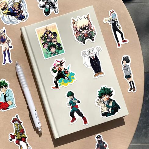 50pcs My Hero Academy Cartoon Anime Stickers Mixed Pack,Anime Sticker for Teens Waterproof Stickers for Water Bottle Laptop Luggage Helmet Skateboard Guitar (yxxy50) in Saudi Arabia