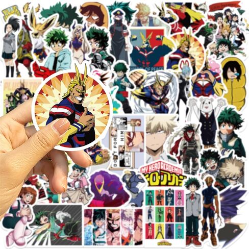 50pcs My Hero Academy Cartoon Anime Stickers Mixed Pack,Anime Sticker for Teens Waterproof Stickers for Water Bottle Laptop Luggage Helmet Skateboard Guitar (yxxy50) in Saudi Arabia