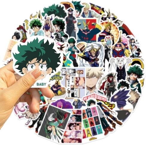 50pcs My Hero Academy Cartoon Anime Stickers Mixed Pack,Anime Sticker for Teens Waterproof Stickers for Water Bottle Laptop Luggage Helmet Skateboard Guitar (yxxy50) in Saudi Arabia