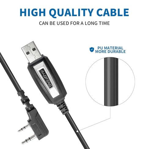 ملحقات راديو كابل برمجة BAOFENG | ملحقات راديو هام لـ UV-5R، BF-888S، BF-F8HP | يشتمل على قرص مضغوط ودليل للسائق | متوافق مع تشيرب، ويندوز، ماك in Saudi Arabia