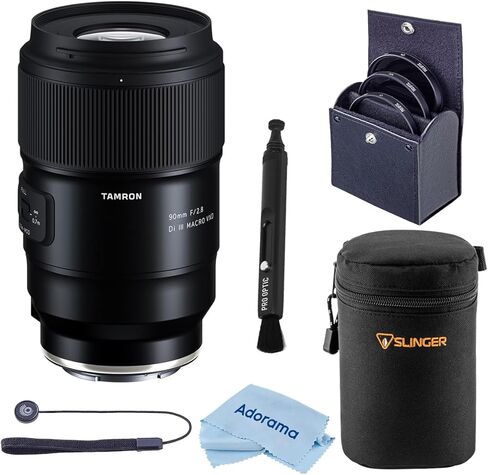 Tamron 90mm f/2.8 Di III VXD Macro Lens for Sony E, with Lens Case, Filter Kit, Lens Cap Tether, LensPen Cleaner, Tamron 6 Year Limited Warranty in Saudi Arabia