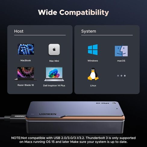 UGREEN 10Gbps NVMe SSD Enclosure Bundle with 80Gbps NVMe SSD Enclosure in Saudi Arabia