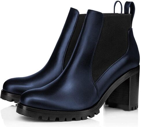 YDN Women Combat Chelsea Chunky Heel Ankle Boots Slip Resistant Motorcycle Pumps Fall Winter Shoes Size 4-15 US in Saudi Arabia