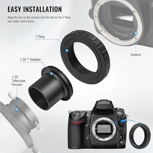 محول صور تلسكوب Alstar لكاميرات Nikon SLR/DSLR - حزمة مع - محول كاميرا قابل للتمديد 1.25 بوصة in Kuwait
