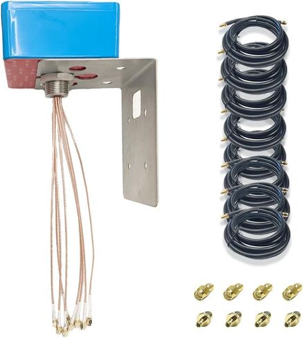Maswell® 8X8 5G MIMO Antenna Outdoor, Entry-Level 3dBi, Screw and Adhesive Mount 2.2m Cable, 750-6000MHz Global 5G 4G LTE 3G Lora UWB and WiFi 7, NOT for Boosting in Saudi Arabia