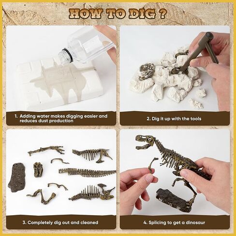 VIBIRIT Dig Up Dinosaurs Skeleton Set,Dinosaur Digging Fossil Kit Model Toys,Excavation Kits for kids5-12year,Educational Realistic Toys for Kids,Boys,Girls in Saudi Arabia