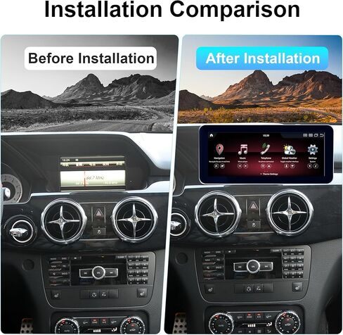 راديو لنظام Mercedes Benz NTG 4.5، فئة GLK 2013-2015، ستيريو سيارة 10.25 بوصة مع بلوتوث GPS Carplay، وحدة رأس أندرويد تعمل باللمس 64 جيجا in Kuwait