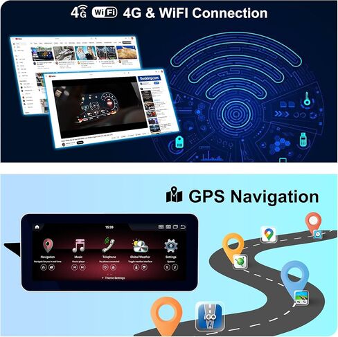 راديو لنظام Mercedes Benz NTG 4.5، فئة GLK 2013-2015، ستيريو سيارة 10.25 بوصة مع بلوتوث GPS Carplay، وحدة رأس أندرويد تعمل باللمس 64 جيجا in Kuwait