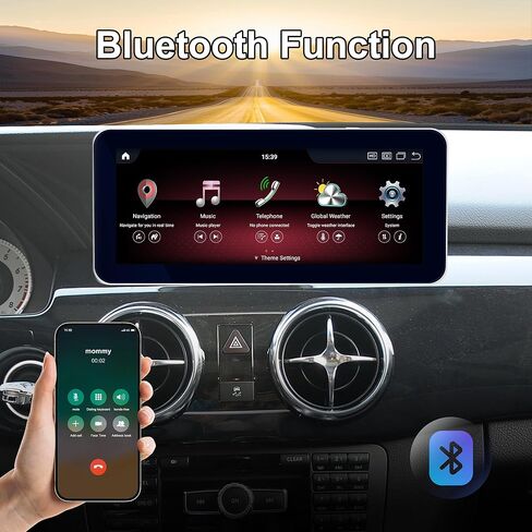 راديو لنظام Mercedes Benz NTG 4.5، فئة GLK 2013-2015، ستيريو سيارة 10.25 بوصة مع بلوتوث GPS Carplay، وحدة رأس أندرويد تعمل باللمس 64 جيجا in Kuwait