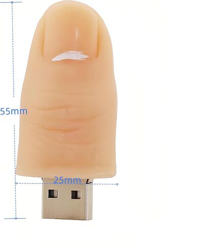 64GB Finger Shaped USB Flash Drive Data Storage Cartoon Pendrive Novelty Cute Memory Stick in Saudi Arabia