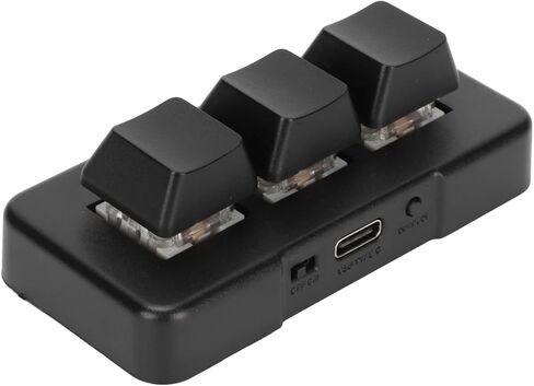 Yoidesu USB Mini 3 مفاتيح لوحة مفاتيح 2.4G لوحة مفاتيح ميكانيكية للألعاب بيد واحدة لوحة مفاتيح ماكرو قياسية، إضاءة خلفية RGB، اتصال بلوتوث لـ Dos in Kuwait