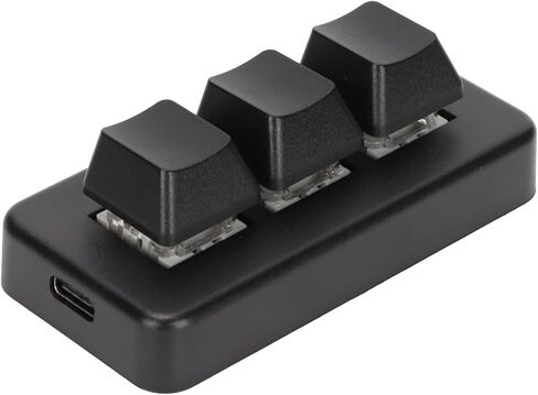 Yoidesu USB Mini 3 مفاتيح لوحة مفاتيح 2.4G لوحة مفاتيح ميكانيكية للألعاب بيد واحدة لوحة مفاتيح ماكرو قياسية، إضاءة خلفية RGB، اتصال بلوتوث لـ Dos in Kuwait