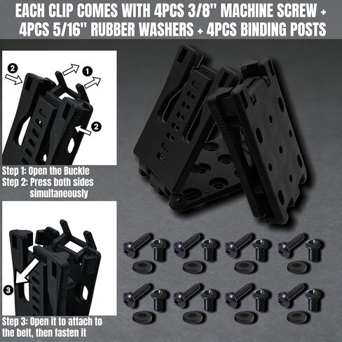 Outdoor Tactical Sheath & Belt Clip - with Mounting Accessories, Adjustable Universal EDC Clip for Magazine Pouches, Sheaths & Tools, Ideal for Camping & DIY in Saudi Arabia