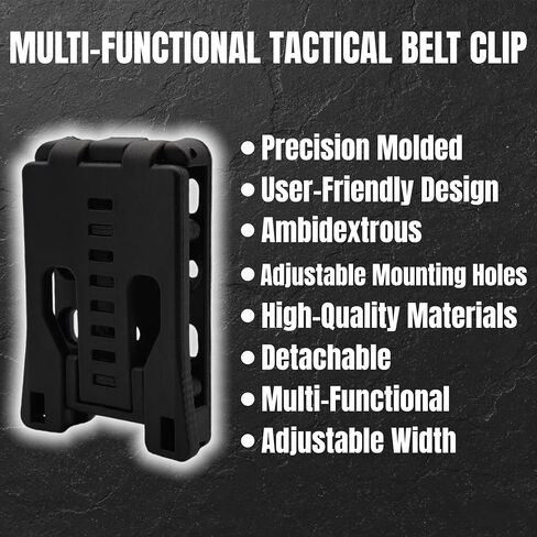 Outdoor Tactical Sheath & Belt Clip - with Mounting Accessories, Adjustable Universal EDC Clip for Magazine Pouches, Sheaths & Tools, Ideal for Camping & DIY in Saudi Arabia