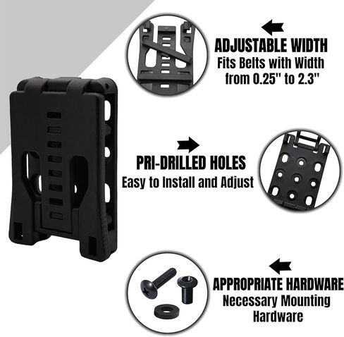 Outdoor Tactical Sheath & Belt Clip - with Mounting Accessories, Adjustable Universal EDC Clip for Magazine Pouches, Sheaths & Tools, Ideal for Camping & DIY in Saudi Arabia