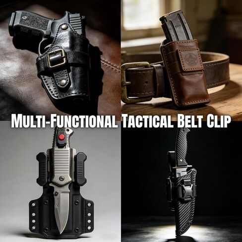 Outdoor Tactical Sheath & Belt Clip - with Mounting Accessories, Adjustable Universal EDC Clip for Magazine Pouches, Sheaths & Tools, Ideal for Camping & DIY in Saudi Arabia