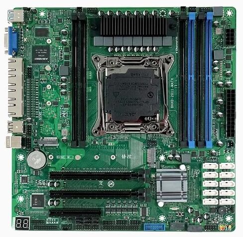 اللوحة الأم لسلسلة معالجات Xeon E5-V3/V4 (mATX، LGA2011-3، 6 x DDR4، 10 x SATA 3.0، PCIe x16، PCIe x8، Dual M.2 NVMe، USB 3.0، 4X 2.5G LAN، لوحة توجيه ناعمة C612) in Kuwait