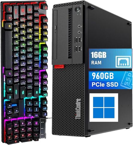 Lenovo ThinkCentre SFF Desktop M710s PC Win11، M710S SFF معالج الجيل السادس، ذاكرة وصول عشوائي 16 جيجابايت، 960 جيجابايت SSD، لوحة مفاتيح (متجددة) in Kuwait