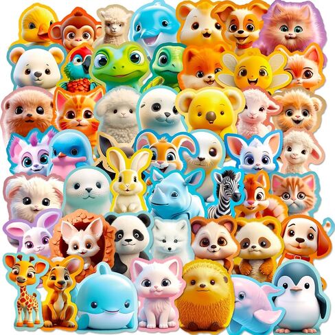 100PCS Animal Stickers and Vinyl Decals – Cute Monster & Critter Waterproof Stickers for Journals, Scrapbooks, Water Bottles, Laptops – Great for Kids, Teens, Boys, Girls in Kuwait