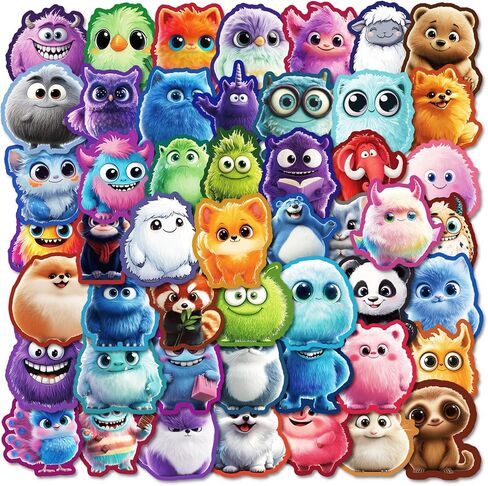 100PCS Animal Stickers and Vinyl Decals – Cute Monster & Critter Waterproof Stickers for Journals, Scrapbooks, Water Bottles, Laptops – Great for Kids, Teens, Boys, Girls in Kuwait