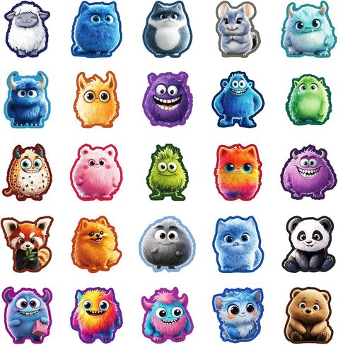 100PCS Animal Stickers and Vinyl Decals – Cute Monster & Critter Waterproof Stickers for Journals, Scrapbooks, Water Bottles, Laptops – Great for Kids, Teens, Boys, Girls in Kuwait
