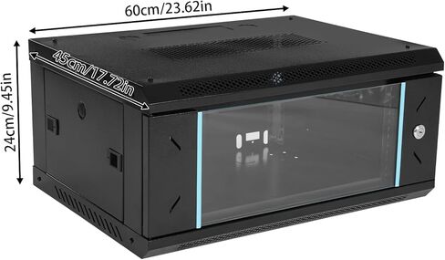 خزانة خادم مثبتة على الحائط 4U، حاوية رف شبكة تكنولوجيا المعلومات، باب قابل للقفل وألواح جانبية، مروحة تبريد سوداء، باب زجاجي قياسي، حامل خزانة خادم الشبكة، رف مع قفل الباب in Kuwait