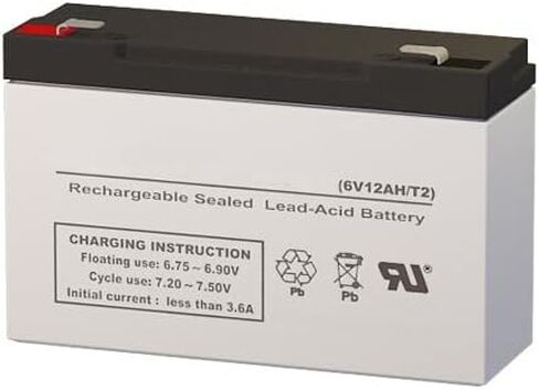 SigmasTek SP6-12HR Battery Compatible with SL40-F2 6 Volt 12 AmpH SLA Replacement Battery with F2 Terminal in Saudi Arabia
