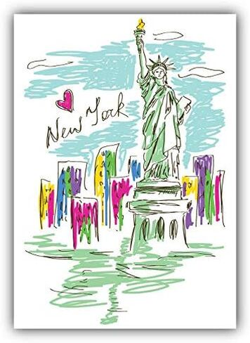 ملصق زخرفي لسجل القصاصات من New York City Sketch USA، ملصقات فينيل مقاومة للماء لزجاجة المياه، وحافظة الكمبيوتر المحمول والهاتف - 50 عبوة in Saudi Arabia