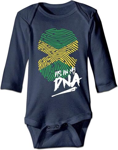 DOQOSESHY It's in My DNA Jamaican Baby Climbing Short Sleeve Bodysuits Long Sleeve Romper in Saudi Arabia