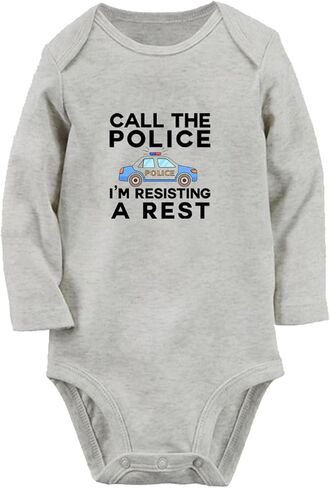 iDzn Call The Police I'm Resisting A Rest Funny Rompers Newborn Baby Bodysuits Infant Jumpsuits Outfits Long Sleeves Clothes in Saudi Arabia