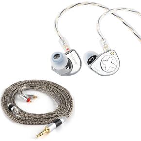 Linsoul SIMGOT EW300 1DD+1Planar+1PZT Hybrid Driver in Ear Monitor, Wired Earbuds IEM & Tripowin Zonie 16 Core Silver Plated IEM Cable in Kuwait