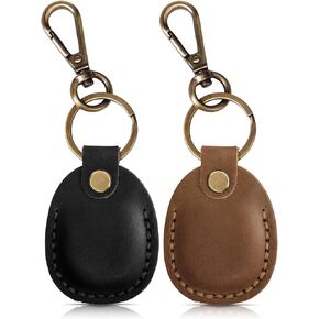 حافظة من الجلد الطبيعي مكونة من 4 قطع من MOLOVA للجيل الثاني والأول من AirTag، [تغطية كاملة] سلسلة مفاتيح مصنوعة يدويًا من الجلد مع قفل لولبي آمن ومفك براغي، غطاء واقٍ لعلامة الهواء (متعددة الألوان) in Kuwait