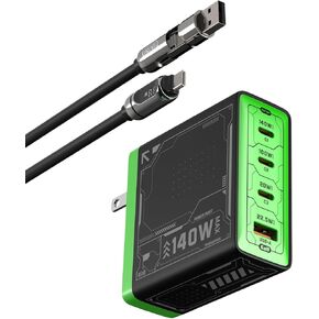 طقم شحن متزامن متعدد الأجهزة متعدد الوظائف من Mfish، مناسب لأجهزة الكمبيوتر والهواتف المحمولة، يتضمن قابس شحن سريع وكابل شحن مع شاشة رقمية (عبوتان) in Kuwait