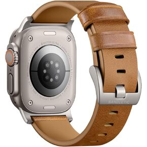 Bandletic Compatible with Apple Watch Bands for Men Women, Soft Genuine Leather Band Replacement Strap for iWatch 49mm(Ultra 3/2/1),46mm(11/10),45mm(9/8/7),44mm(SE3/SE2/SE/6/5/4),42mm(3/2/1) in Kuwait