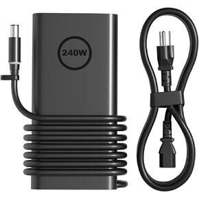 New 240W Gan Slim Style AC Charger for Dell Alienware x17 x16 x15 M17 M17x M15 M14x 17 15 Precision 7780 7770 7670 7680 7550 7560 G16 G15 G7 G5 5521 5535 5530 7620 Gaming Laptop LA240PM200 in Kuwait