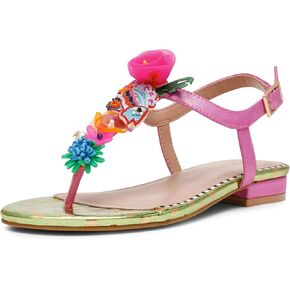 Betsey Johnson Women’s Murphe Flat Sandal ، Pink Multi ، 5 in Kuwait