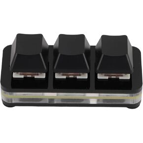 لوحة مفاتيح Brnoo Mini، لوحة مفاتيح صغيرة RGB مخصصة قابلة للبرمجة مع مفتاح أحمر 3 مفاتيح لوحة مفاتيح صغيرة USB لوحة مفاتيح ميكانيكية للألعاب للعمل المكتبي (أسود) in Kuwait