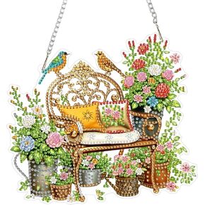 CEOVR Turtle Hanging Diamond Art for Adults, Inspirational Diamond Painting Pendant DIY Gem Art Wall Hanging Ornament, Acrylic Home Garden Decor with Chain, Box Kit 7.8×7.49inch in Saudi Arabia