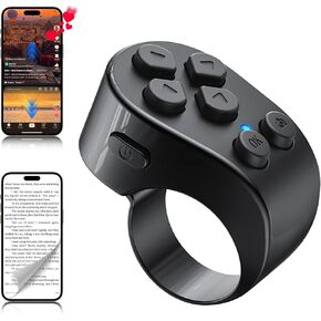 TikTok Scrolling Ring Remote Control,Page Turner for iPad iPhone & Android Tablet,Bluetooth Camera Remote, Scrolling Ring for TikTok,YouTube,Instagram,iOS,Android (Black) in Kuwait