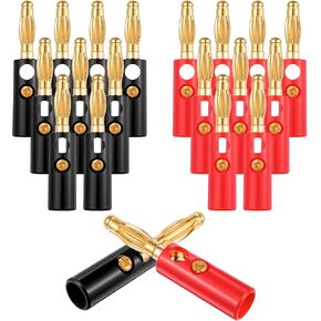20 pcs 4mm Speaker Banana Plugs-Open Screw Type, Insulated 24K Gold Plated Open Screw Type Speakers Connector Banana Plugs Connectors for Speaker Wire in Saudi Arabia