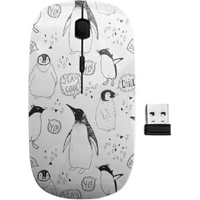 2.4GHz USB Wireless Mouse, Penguins Lifestyle Pattern, Ergonomic Slim Computer Mice for Kids in Kuwait