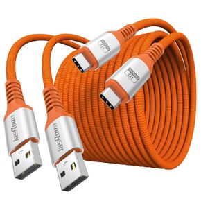 سلك شاحن وحدة التحكم PS5 بطول 10 أقدام 2 حزمة، شحن سريع 3 أمبير و10 جيجابت في الثانية USB 3.2 مزامنة بيانات طويلة USB A إلى النوع C كابل مضفر لجهاز PS5 DualSense/Edge، X-box Series S/X Core، Elite Series 2، Switch/Lite/Pro in Kuwait