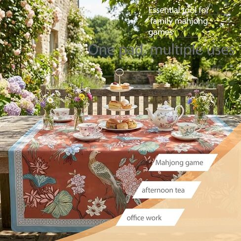 Mahjong Mat for Table, 31.5" x 31.5", Anti-Slip Noise Reduction Mahjong Table Cover with Carrying Bag, Perfect for Poker, Card, Board & Tile Games (Sunset 03) in Saudi Arabia