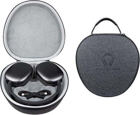 SOULWIT Headphones Smart Case with Sleep Mode for AirPods Max (USB-C/Lightning), Magnetic EVA Carrying Bag, Portable and Waterproof - Space Gray in Saudi Arabia
