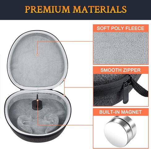 SOULWIT Headphones Smart Case with Sleep Mode for AirPods Max (USB-C/Lightning), Magnetic EVA Carrying Bag, Portable and Waterproof - Space Gray in Saudi Arabia