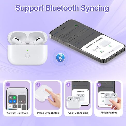 Replacement Wireless Charging Case Compatible with Air Pods Pro 1st 2nd Generation with Bluetooth Pairing Button,Charger Case Only,No Earbuds (White) (White) in Saudi Arabia
