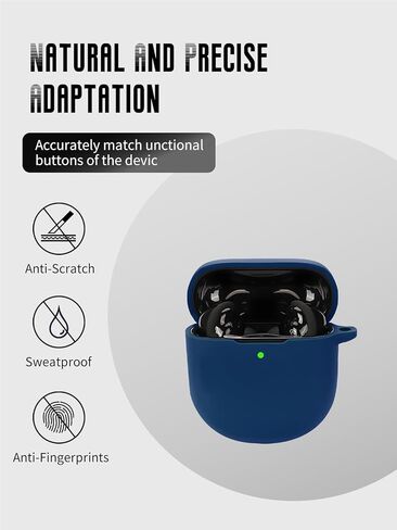 Case for Bose QuietComfort Ultra Earbuds (2nd Gen, 2025), FJIASTB Soft Silicone Shockproof Protective Cover with Carabiner and Lanyard for Bose QuietComfort Ultra II Earbuds (Dark Blue) in Saudi Arabia