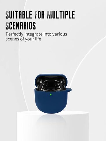 Case for Bose QuietComfort Ultra Earbuds (2nd Gen, 2025), FJIASTB Soft Silicone Shockproof Protective Cover with Carabiner and Lanyard for Bose QuietComfort Ultra II Earbuds (Dark Blue) in Saudi Arabia